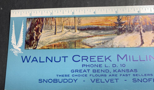 Great Bend Kansas Flour Advertising Blotter Ruler Mini Sign Walnut Creek