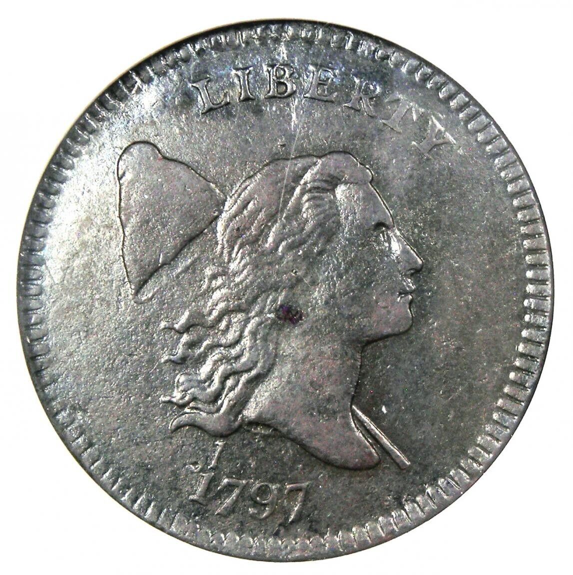 1797 Liberty Cap Flowing Hair Half Cent 1/2c -  Anacs Xf Details (ef) / Net Vf30